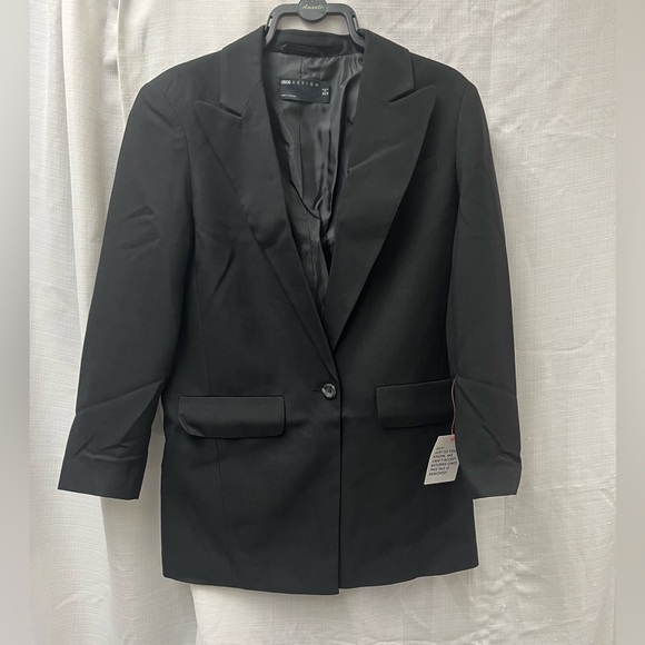 NWT ASOS DESIGN LONG LINE PERFECT BLAZER IN BLACK - Picture 1 of 4